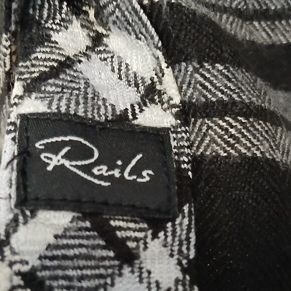 Rails Hunter Button Down Plaid Soft Classic Shirt Black Sky Ivory Size XS - Picture 6 of 8